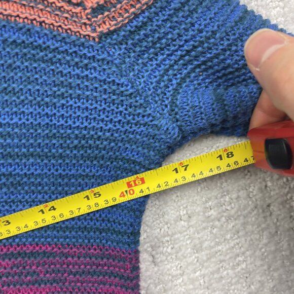 Y2K Roxy Surf Hoodie Boho Multicolor Striped Knit Women Sz M Skater Goth Emo - Picture 6 of 12